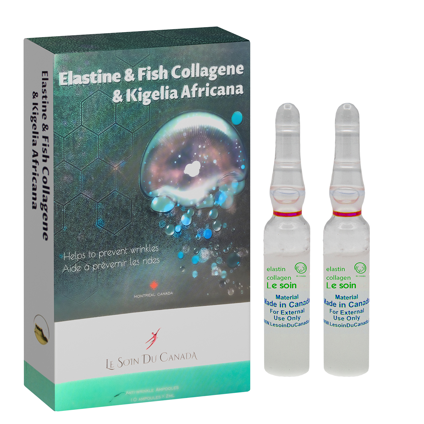 سرم پوست لوسوئن مدل  ٍelastine fish collagene حجم 2 میلی لیتر بسته 2 عددی